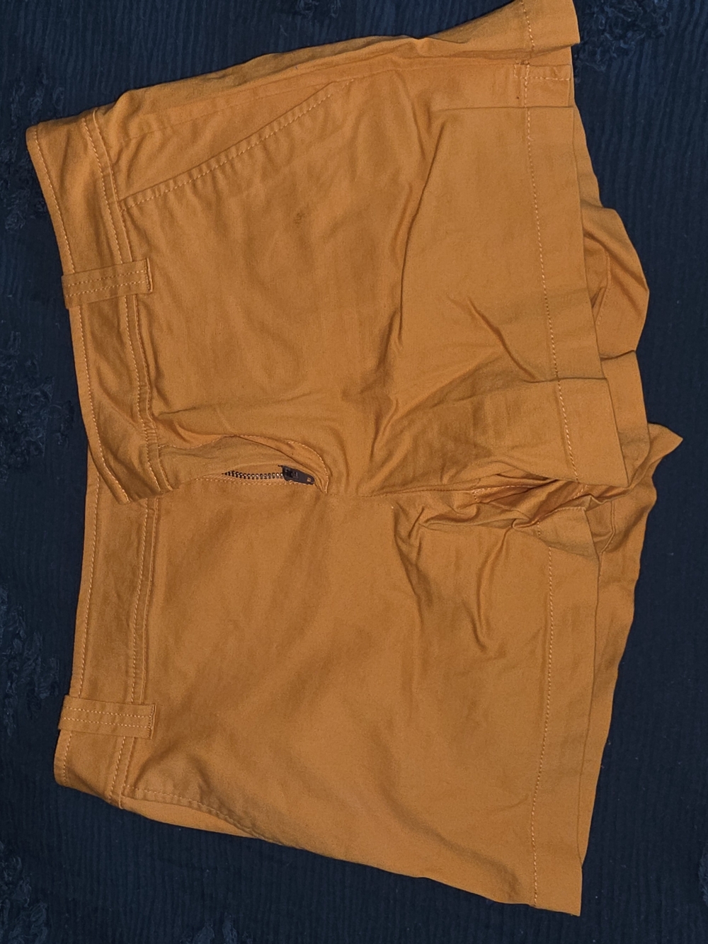 New York & Company Women's Flat Front Shorts in Mustard Yellow